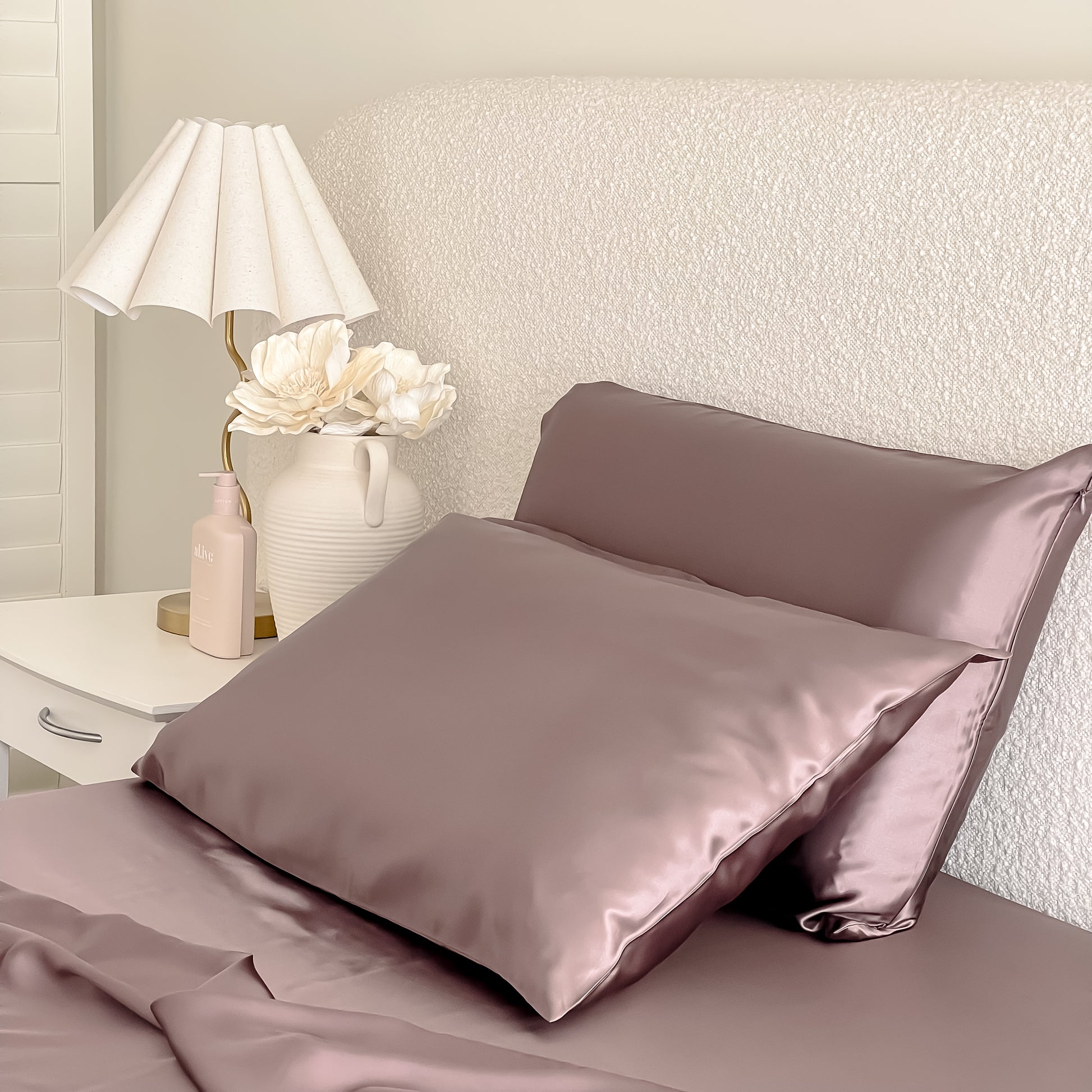 100% Mulberry Silk Pillowcases, 6 Colours, Hidden Zipper Closure