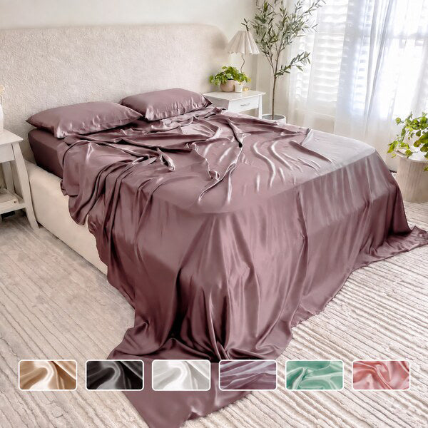 Purple Mulberry silk flat sheet